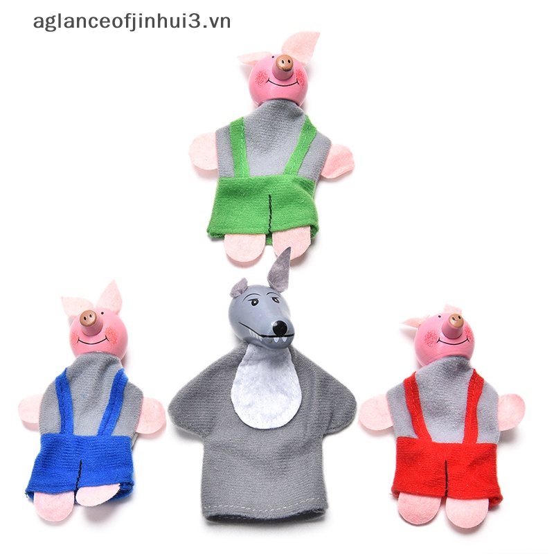 Bộ 4 Con Rối Đeo Ngón Tay Hình Heo Con Xinh Xắn Dành Cho Bé