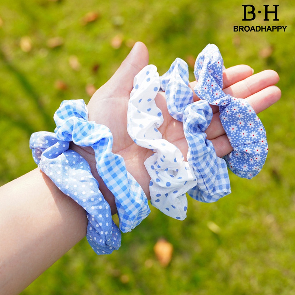 Dây Buộc Tóc bo.3 Co Giãn Chống Rơi Màu Xanh Dương