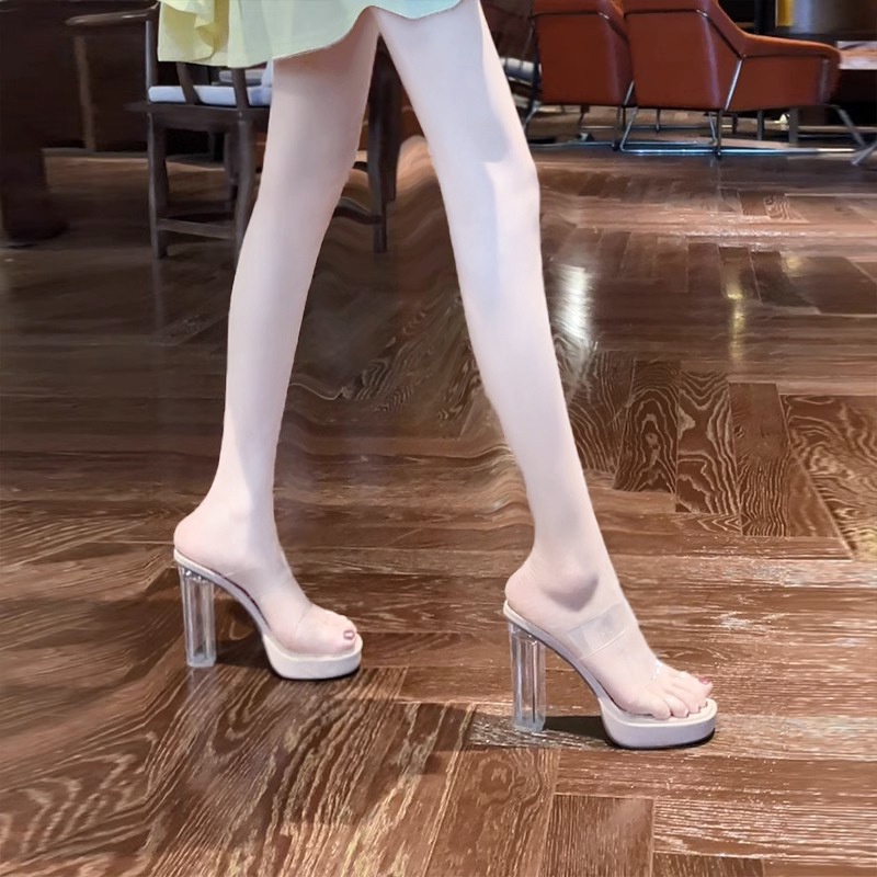 Giày Cao Gót Sandal Quai Trong Suốt Thời Trang 2023 Dành Cho Nữ