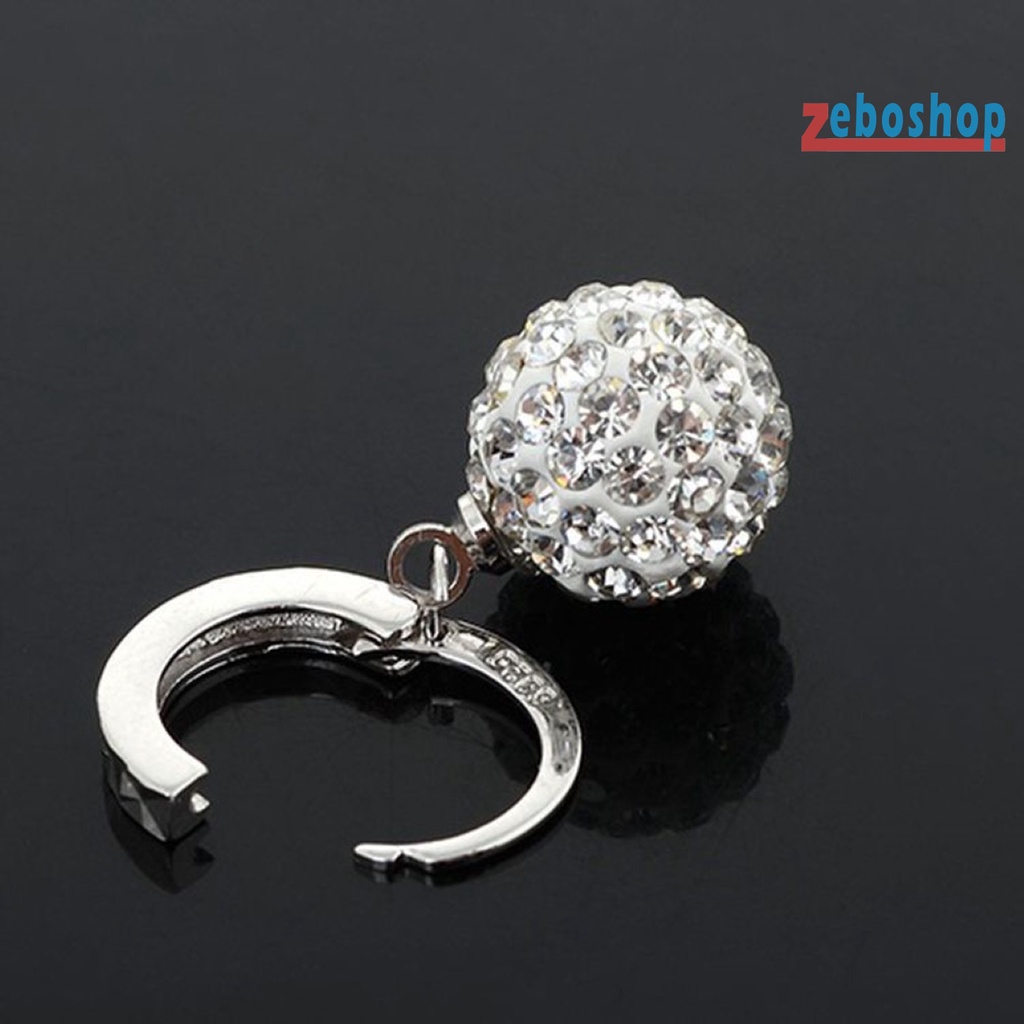 Bông Tai Tròn Bằng Kim Loại Dát Đá Tinh Tế Thời Trang Dự Tiệc