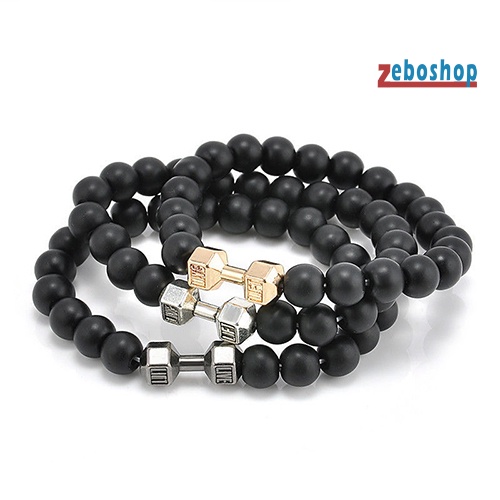 Vòng Tay Đá Đen Nhám Có Thể Điều Chỉnh Phong Cách Punk Thời Trang Unisex