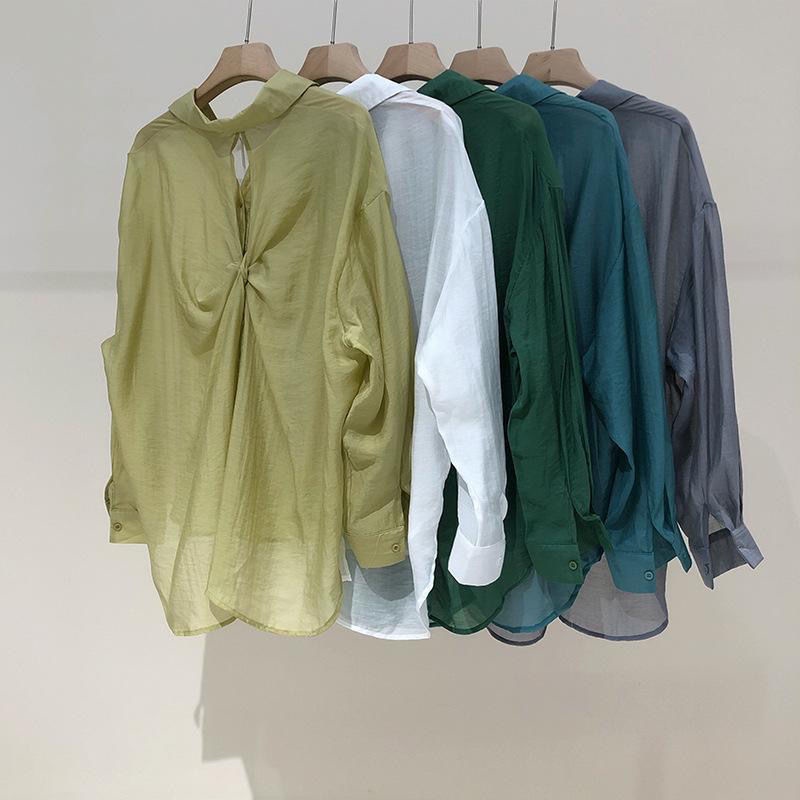 [F &amp; X] Áo Khoác Siêu Mỏng Cỡ Lớn Thắt Nút Sau Lưng Chống Nắng Cho Nữ Zeng Colormer