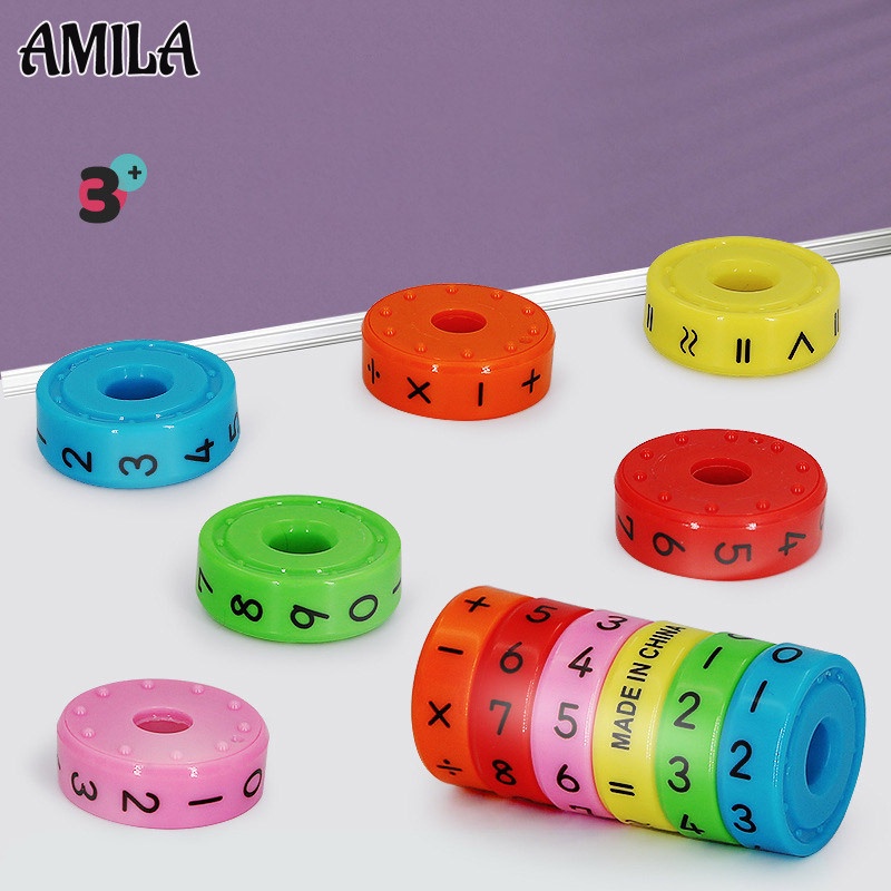 Amila Đồ Chơi Khối Rubik Ma Thuật Số Có Bánh Xe Từ Tính Đa Biến Dạng Và Phân Hủy Sinh Học Cho Trẻ Em