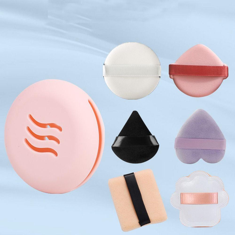 Hộp Tròn / Vuông Đựng Mút Trang Điểm Bằng Silicon Mềm Thoáng Khí
