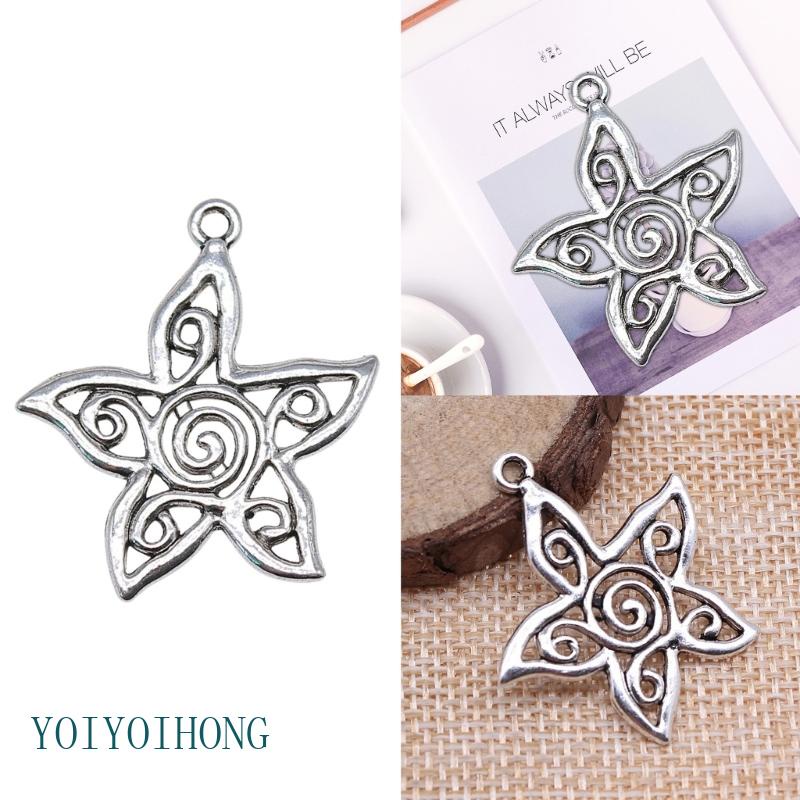 Set 10 Mặt Dây Chuyền Chạm Khắc Hoa Văn Hình Học DIY