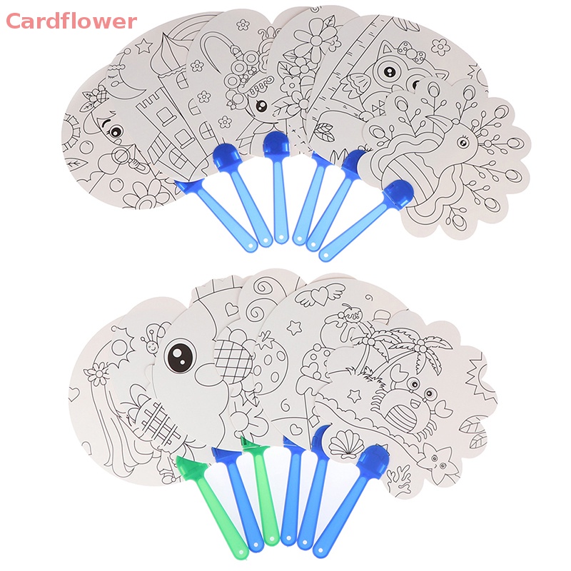 1 Quạt Cầm Tay Hoạt Hình Tô Màu Cho Bé