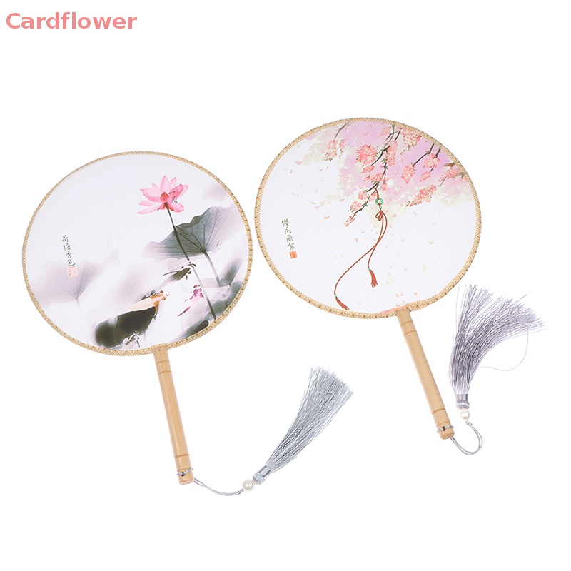 Quạt Tròn Cầm Tay In Họa Tiết Phong Cách Trung Hoa Cổ Điển Mới