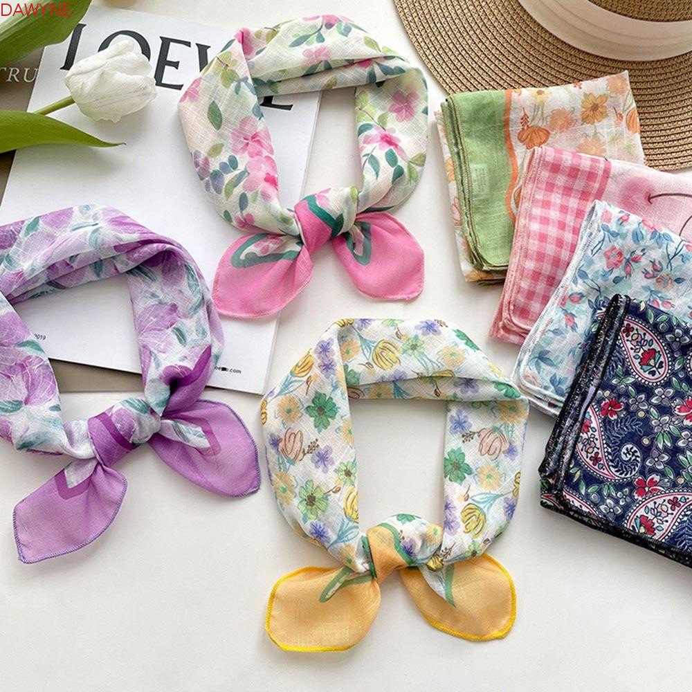 Khăn Choàng Cổ Hình Vuông In Họa Tiết Cherry Phong Cách Hàn Quốc Cổ Điển Thời Trang