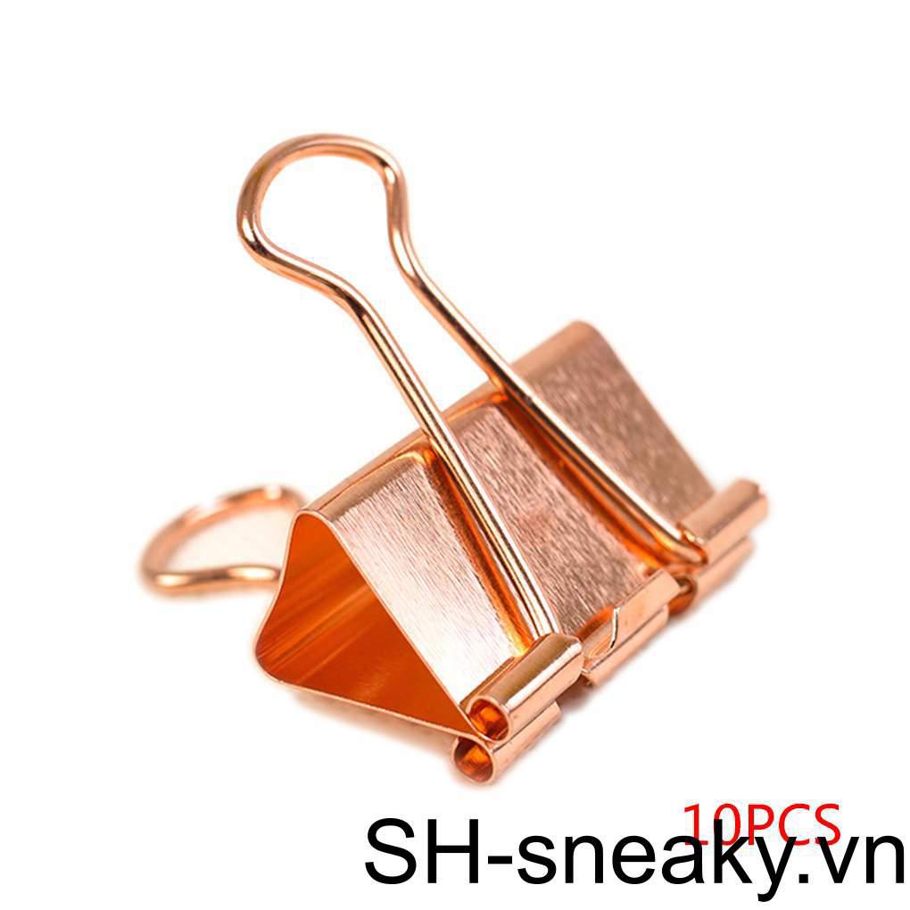 Set 10 Kẹp Giấy Bằng Kim Loại Màu Vàng Hồng Thời Trang Sắp Xếp Gọn Gàng Cho Trường Học / Văn Phòng