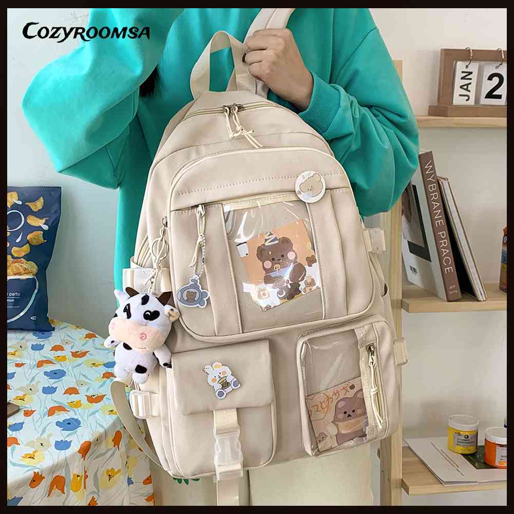 Ba Lô Học Sinh Trong Suốt Phong Cách Preppy