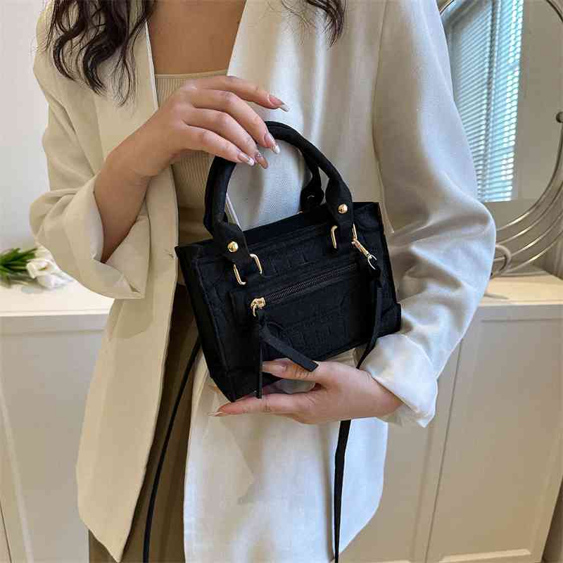 Túi Đeo Chéo Vai Bằng Vải Nỉ Họa Tiết Vân Đá Đơn Giản Dành Cho Bạn Nữ