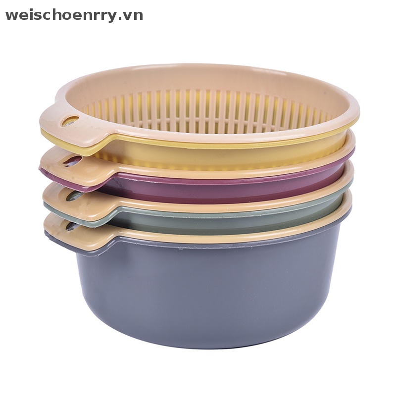 Rổ Rửa Trái Cây Rau Củ Quả Hai Tầng Tiện Lợi