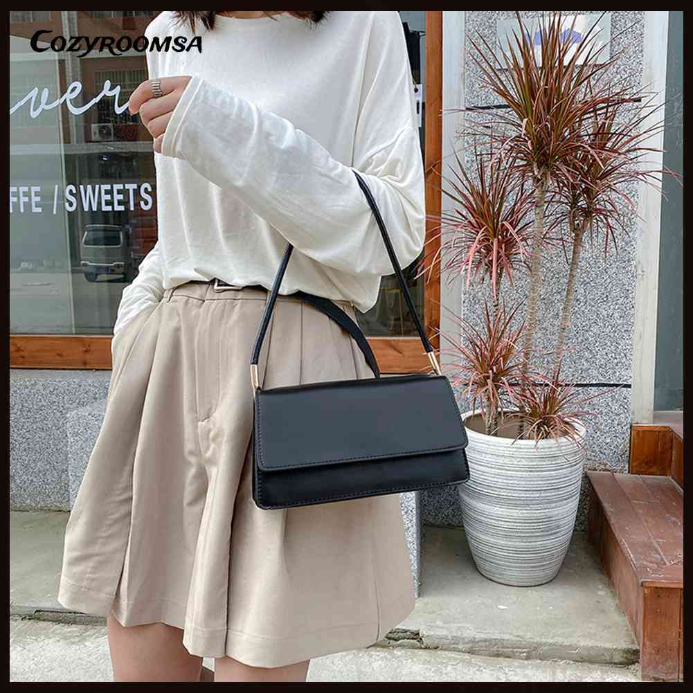 Túi Xách Da PU Màu Trơn Đơn Giản Cho Nữ