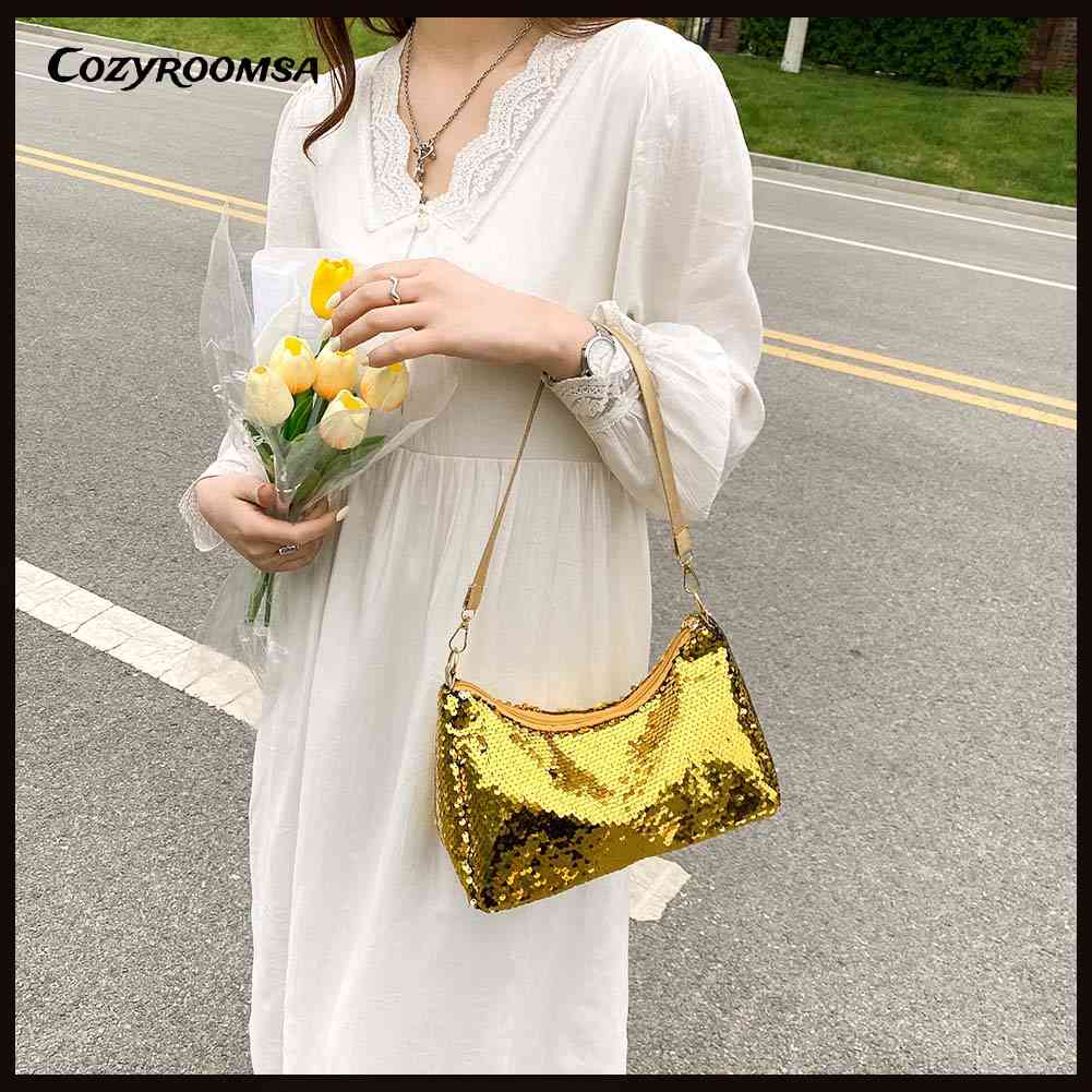 Túi Đeo Vai Đính Kim Sa Lấp Lánh Thời Trang Cho Nữ