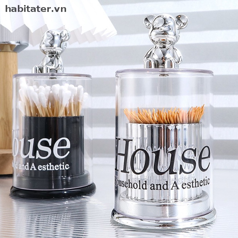 Hộp Đựng Tăm Bông / Tăm Xỉa Răng Hình Gấu Sáng Tạo Cho Nhà Bếp