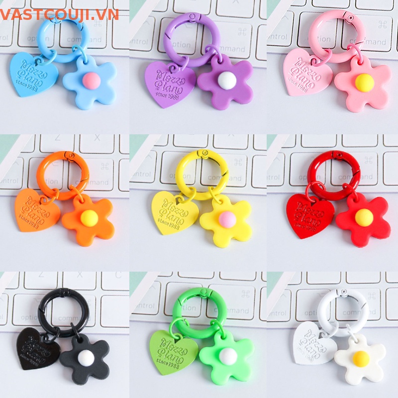 Móc Khóa Hình Hoa Nhiều Màu Sắc Dễ Thương Trang Trí Ba Lô / Ô Tô / Túi Xách