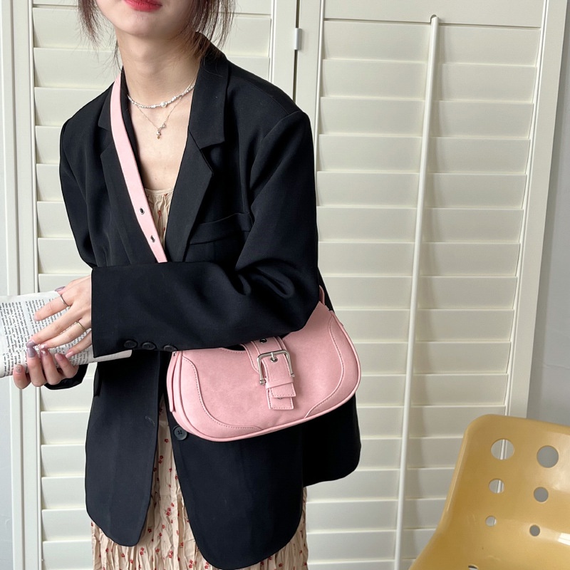 Túi Đeo Chéo Nhỏ Xinh Phối Màu Tương Phản Thời Trang Retro Cho Nữ