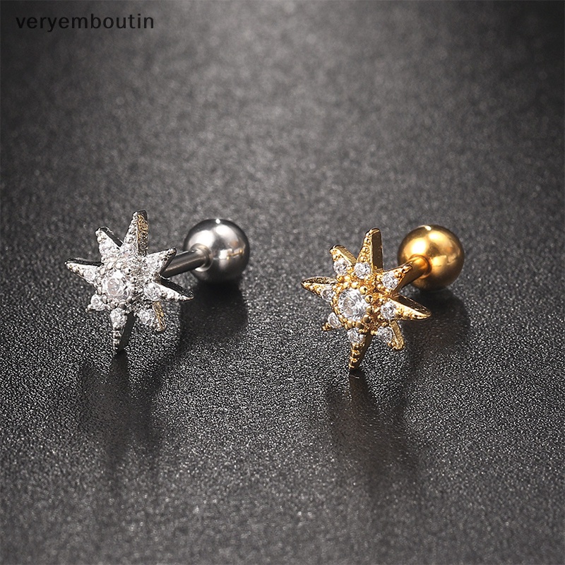 1 Khuyên Tai Dạng Xoắn Ốc Đính Đá Zircon