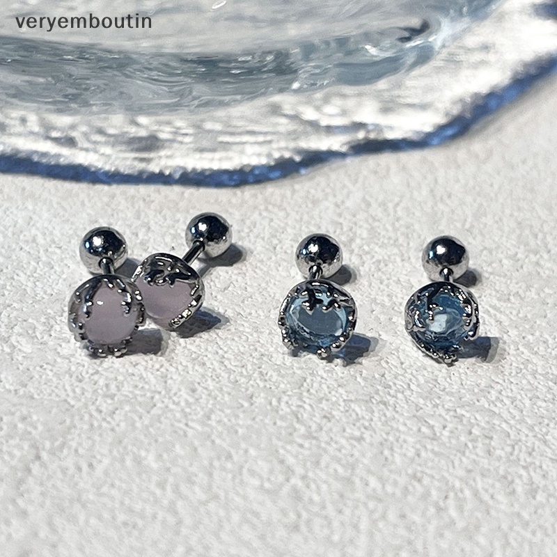 1 Đôi Bông Tai Đính Đá Zircon Nhiều Màu Dạng Xoắn Ốc Cho Nữ