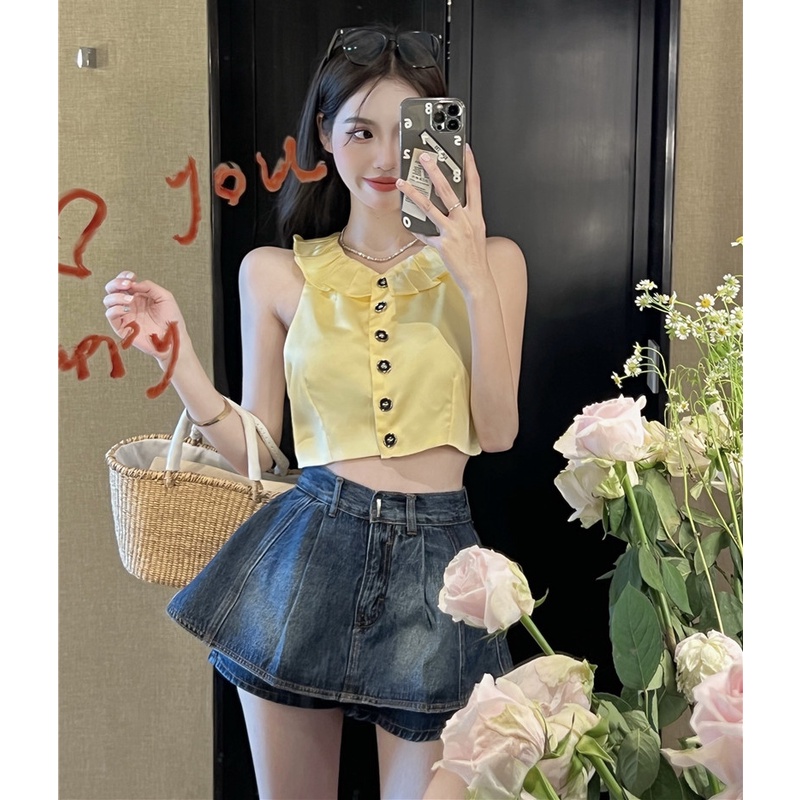 Áo Sát Nách Cổ Tròn Phối Ren Thời Trang Mùa Hè Cho Nữ