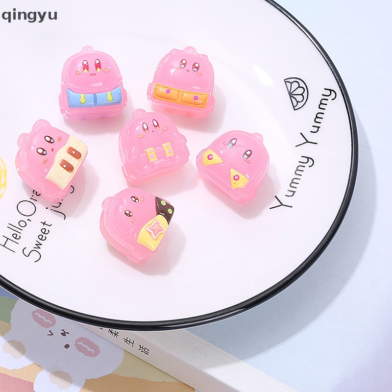 Bộ 2 Đồ trang trí Ba Lô Kirby Mini Họa Tiết Hoạt Hình Màu Hồng Dạ Quang Trang Trí Tiểu Cảnh