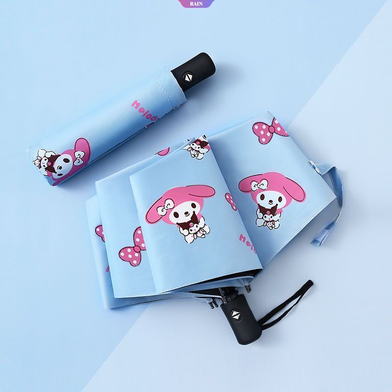 SANRIO Dù Gấp Tự Động Chống Nắng Mưa / Tia UV Họa Tiết Hoạt Hình My Melody Cinnamoroll Đáng Yêu