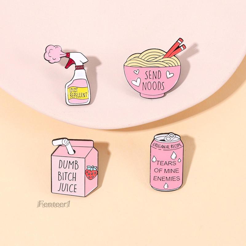 1 [Fenteer] Set 4 Trâm Cài Áo / Khăn Choàng / Túi Xách Tráng Men Trang Phục