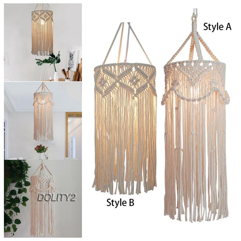 [Dolity2] Chụp Đèn Macrame Thay Thế Trang Trí Phòng Khách Sạn