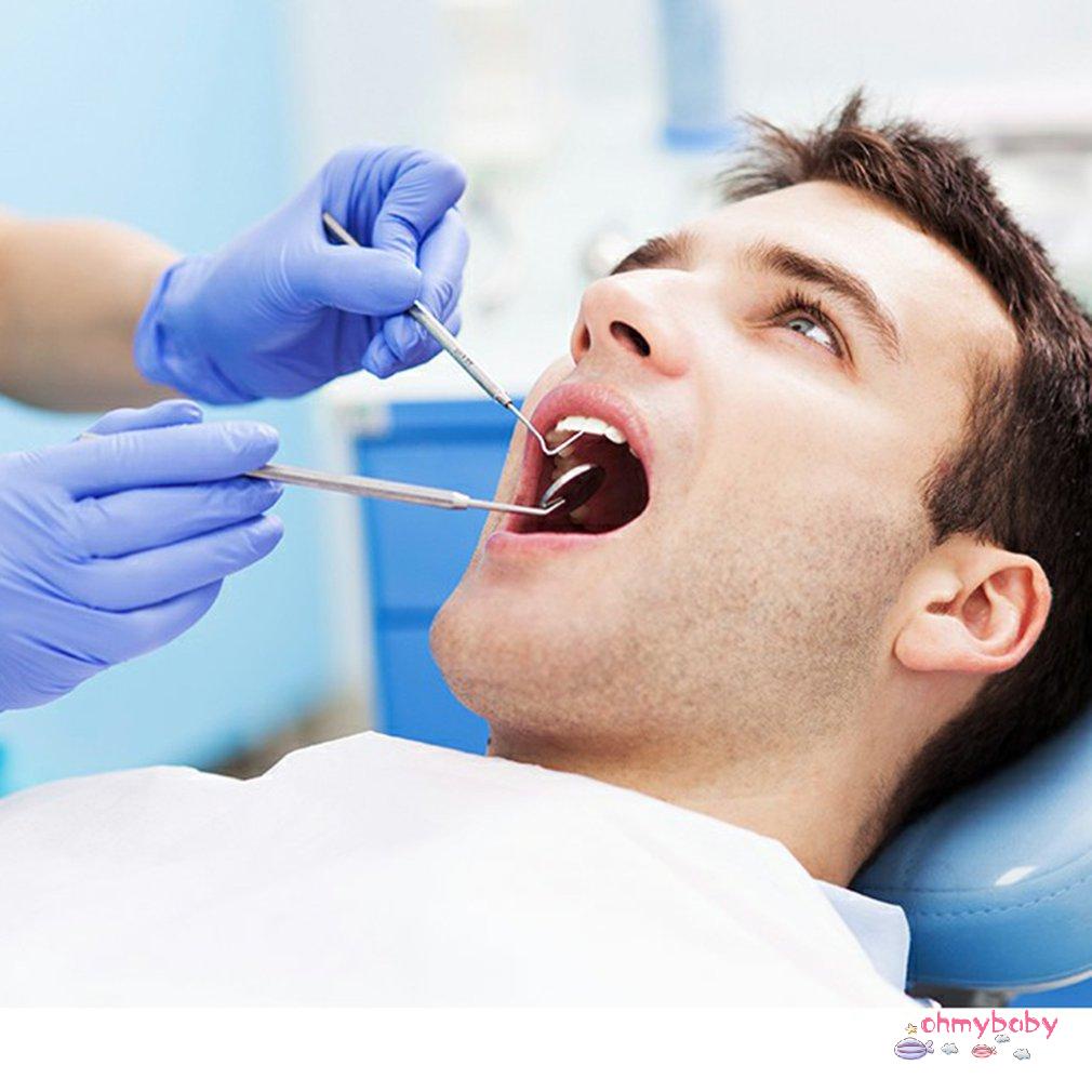 [Ready] Dụng cụ nha sĩ Bộ dụng chăm sóc Thiết bị gia bằng thép không gỉ tẩy răng Giải tích làm sạch [Z/3]