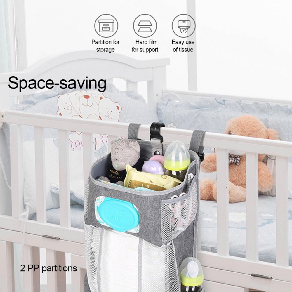 Túi Đựng Tã Dạng Treo Nhiều Ngăn Sức Chứa Lớn Sắp Xếp Gọn Gàng Cho Nôi Em Bé Nhẹ Và Kim Tự Tháp