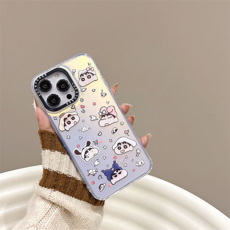 Ốp Điện Thoại In Hoạt Hình shin chan Cho iPhone X XR Xs Max 11 12 13 14 Pro Max 14 plus