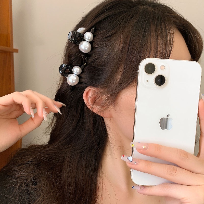 Kẹp Tóc Nhỏ Đính Ngọc Trai Phong Cách Retro Cho Nữ