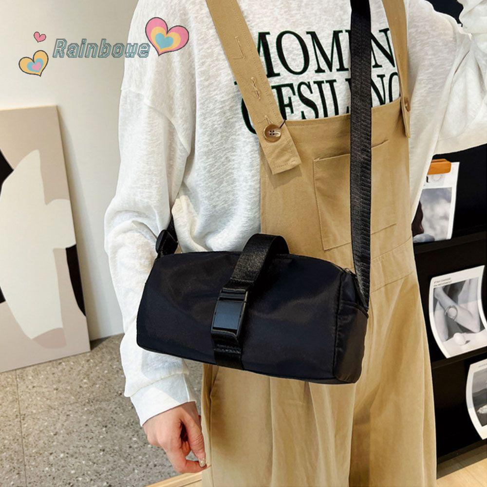 Túi Đeo Chéo Nylon Màu Trơn Thời Trang Sành Điệu