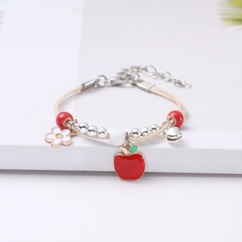 Vòng Tay Hình Mèo Và Dâu Tây Dễ Thương Sáng Tạo Có Thể Điều Chỉnh