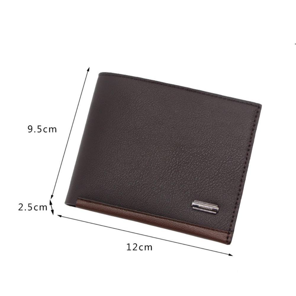Ví Da Bò Thật Cao Cấp Dáng Ngắn Màu Đen Walet Portefeuille Homme Làm Quà Tặng Ngày Của Cha Cho Nam