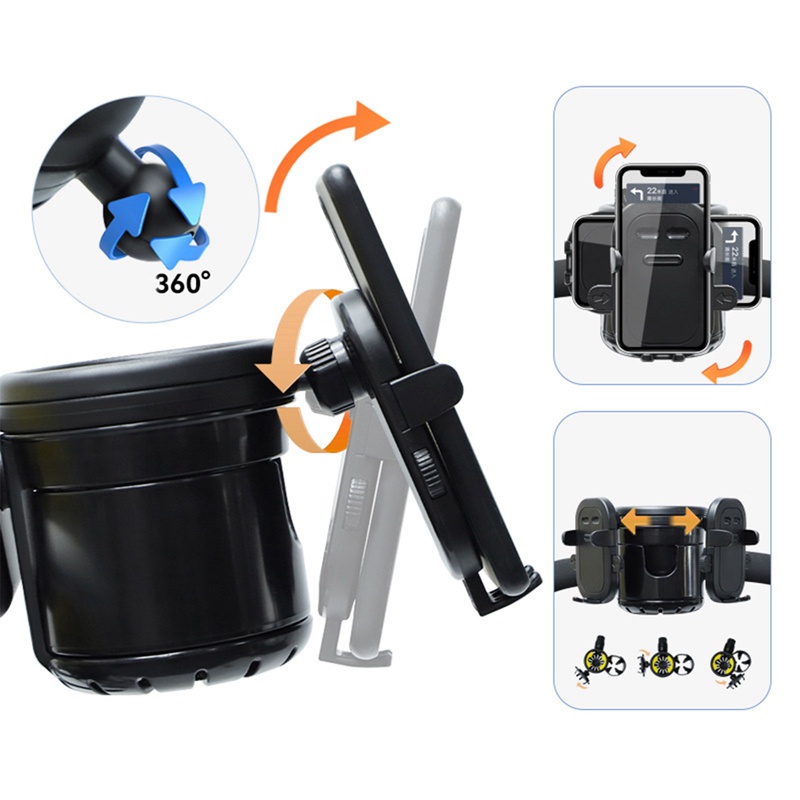 Giá Đỡ Điện Thoại / Cốc Nước 3 Trong 1 Xoay 360 Độ Tiện Dụng Cho Xe Đạp° Giá Đỡ Cốc Nước Xoay Được Tiện Dụng Cho Xe Hơi