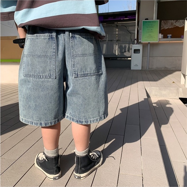 Quần Short Denim Dáng Rộng Phong Cách Hàn Quốc Thời Trang Mùa Hè Hàng Mới Dành Cho Bạn Trai
