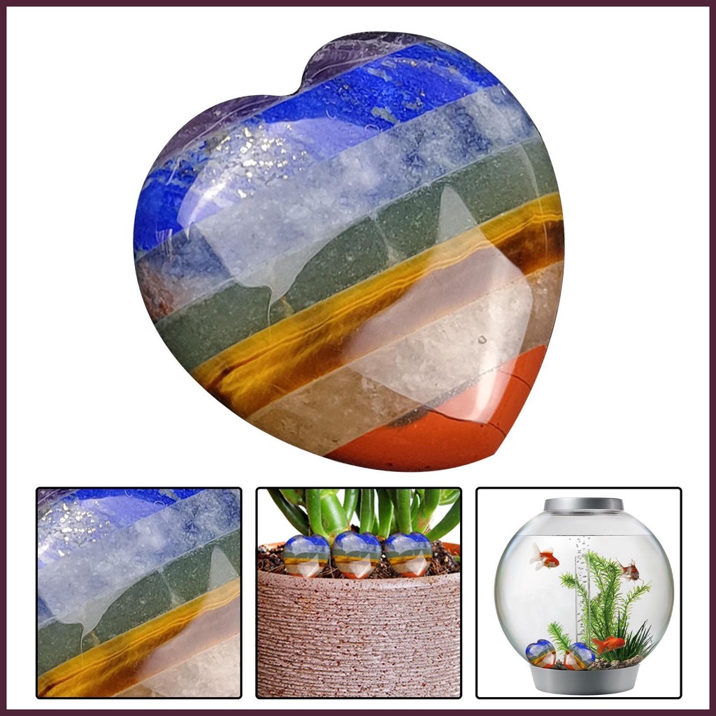 Đá Pha Lê Chakra Reiki Reiki 1.18 Inch Hình Trái Tim Nhiều Màu Sắc