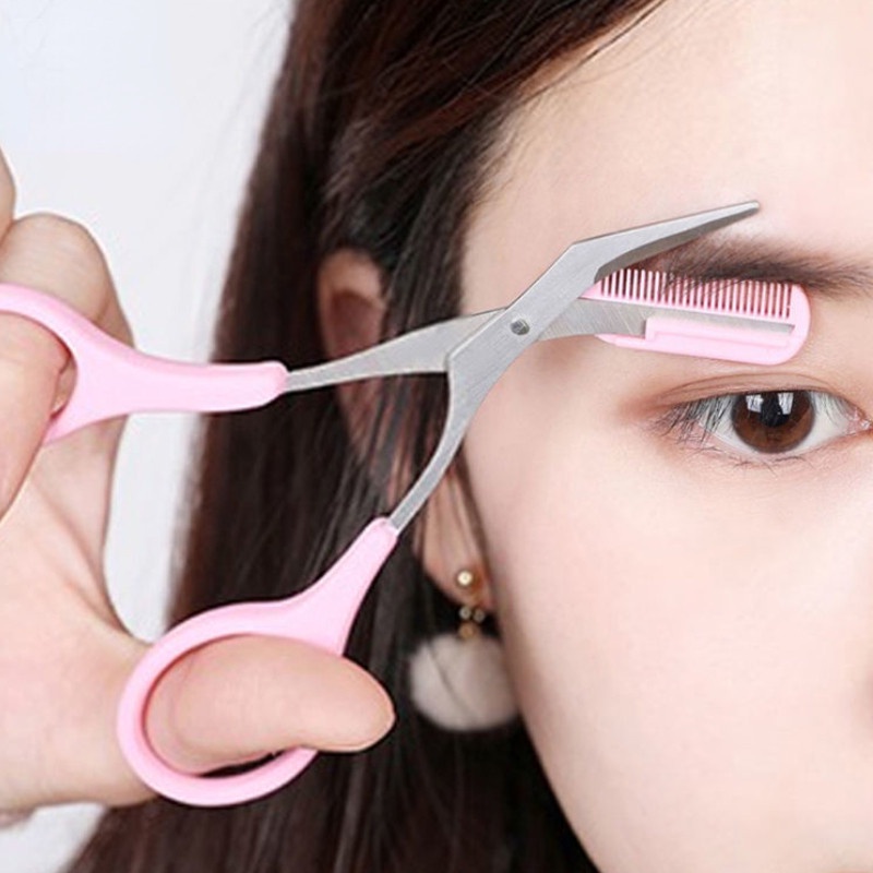 Bộ 4 Dụng Cụ Kéo Tỉa Lông Mày Bằng Thép Không Gỉ Tiện Lợi
