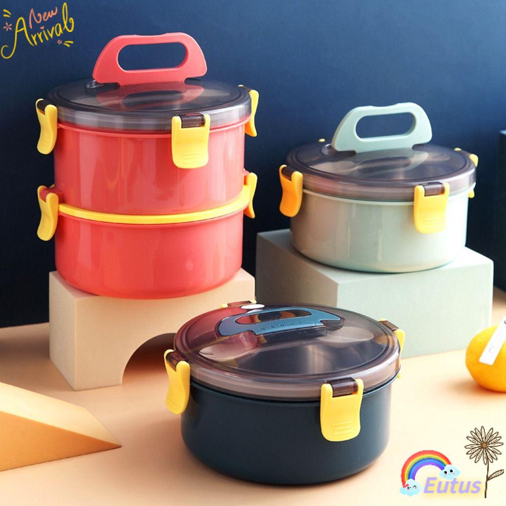 Hộp Đựng Cơm Trưa Hình Tròn Kèm Muỗng Tiện Dụng
