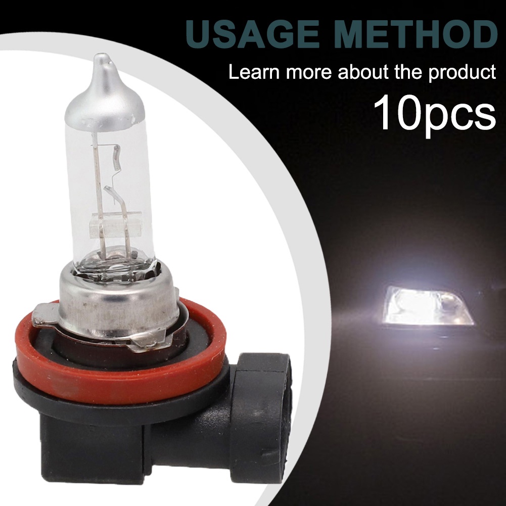 Set 10 Bóng Đèn Sương Mù Halogen H11 12V 55W Siêu Sáng Dành Cho Ô Tô