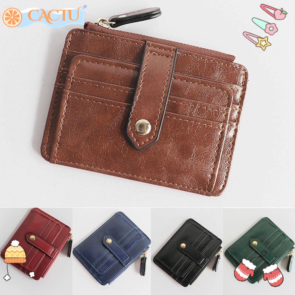 Ví Đựng Thẻ ID / Tiền Xu Màu Trơn Phong Cách Doanh Nhân Cho Nam Và Nữ