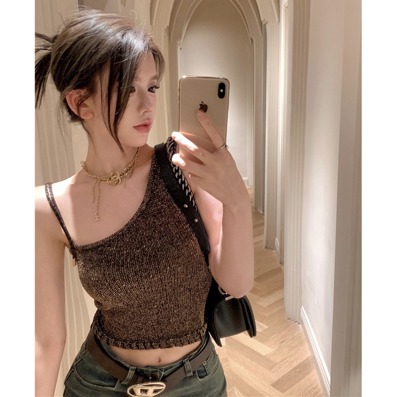 Áo Hai Dây Dáng Ôm Hở Vai Quyến Rũ Thời Trang Cho Nữ