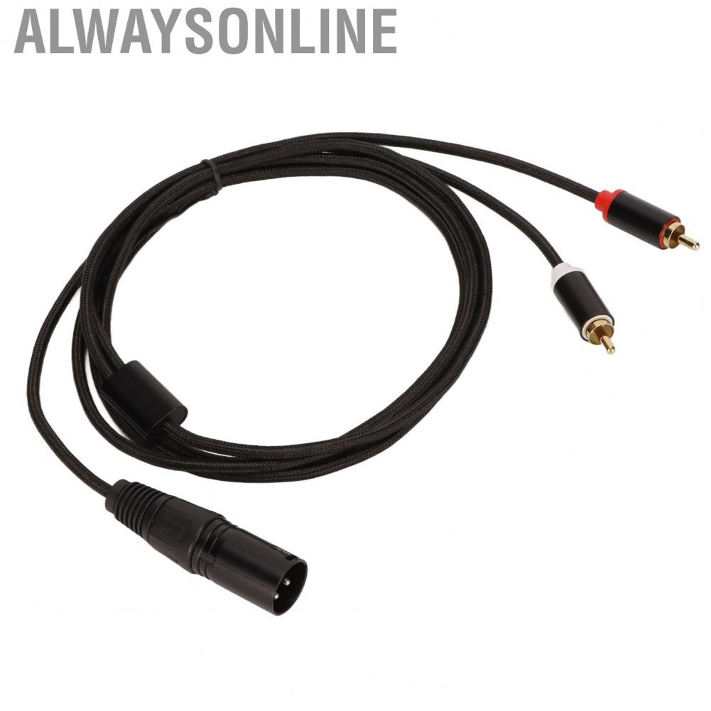 Alwaysonline XLR Male to 2 RCA Cable HiFi Clear Signal Lossless Y Splitter Cord for Mixer Active Speaker Microphone hot
