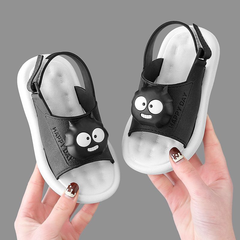 Sandal Đi Trong Nhà Chống Trượt Màu Đen Thời Trang Mùa Hè Cho Bé Trai Và Gái