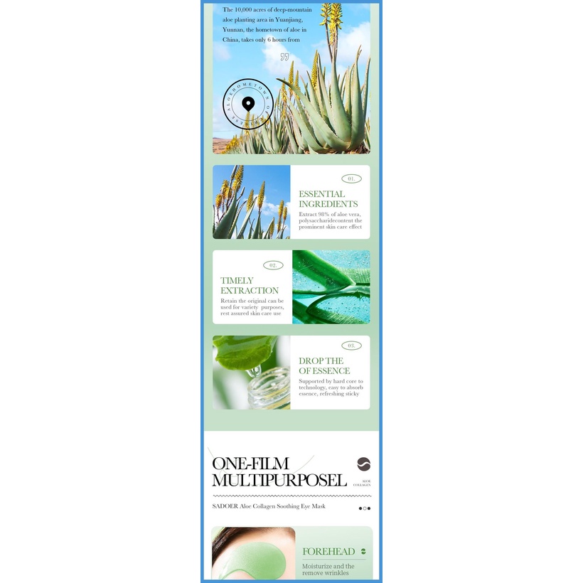 Mặt Nạ Mắt Chiết Xuất Lô Hội Collagen Xóa Mờ Quầng Thâm / Bọng Mắt Dưỡng Ẩm Và Nếp Nhăn