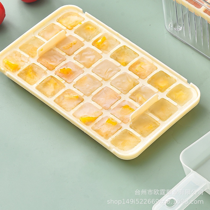 Khay Làm Đá Viên Bằng Silicone Cấp Thực Phẩm Tái Sử Dụng Được Dung Tích Lớn Có Nắp Đậy Dễ