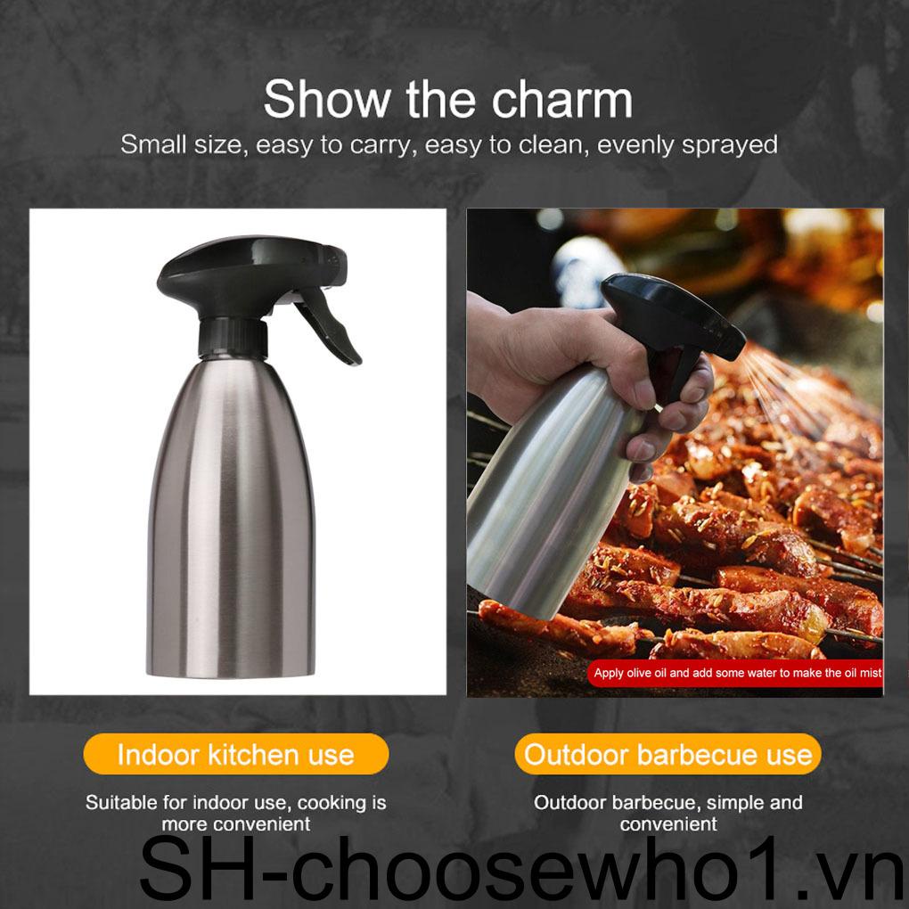 Bình Xịt Dung Tích 500ml Bằng Thép Không Gỉ Dùng Để Chế Biến Salad Nướng Bánh Mì BBQ