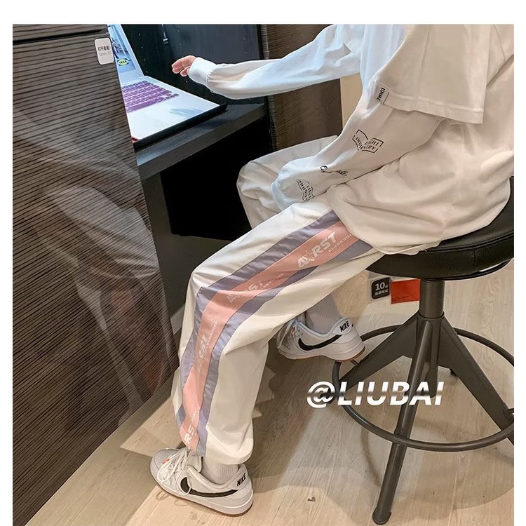 Quần Dài Dáng Rộng Mỏng Màu Sắc Ngọt Ngào Phong Cách Hip Hop Đường Phố Thời Trang Mùa Hè Cho Nữ
