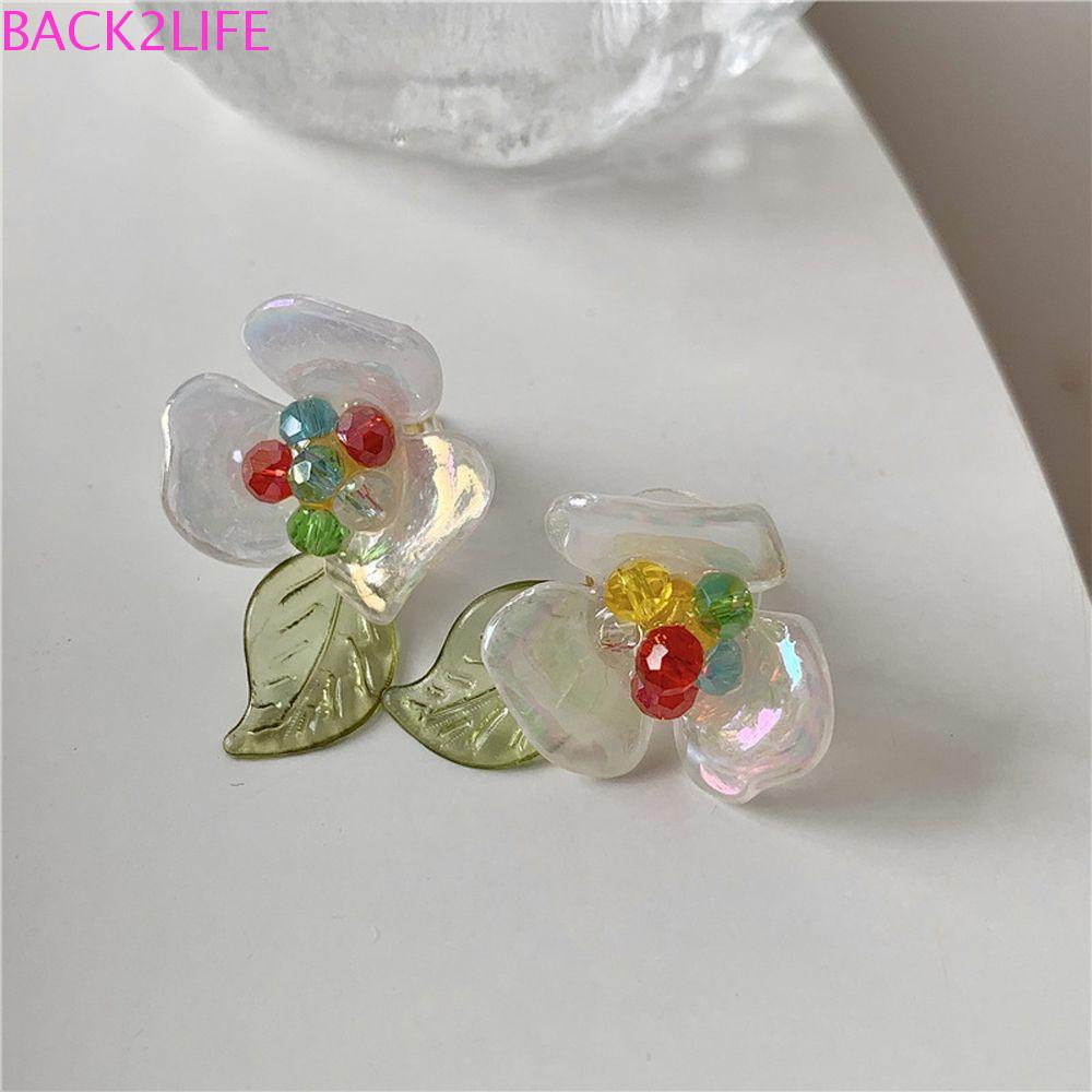 Bông Tai Hình Hoa Bằng Acrylic Phong Cách Retro Hàn Quốc 2Lip